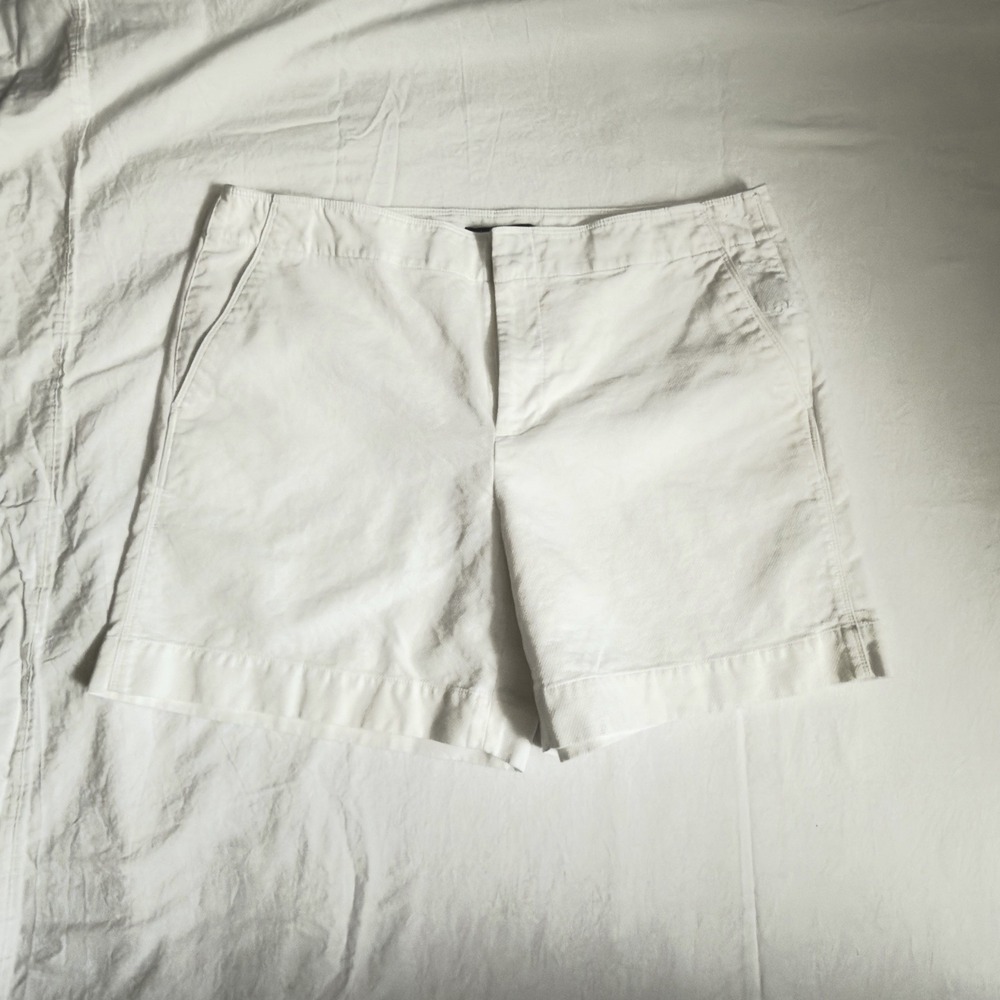 Lauren Ralph Lauren Womens White Chino Shorts Size 12 Cotton Stretch Pockets